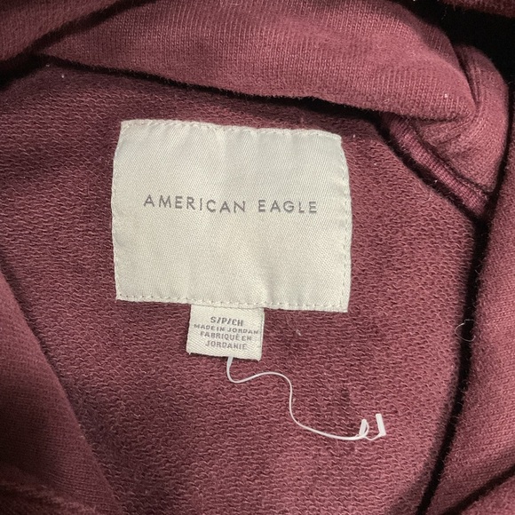 American Eagle Hoodie Men's Small Red Maroon Sweatshirt Long Sleeve Pockets - Picture 8 of 13